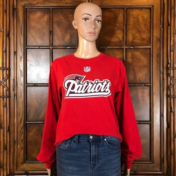 Reebok New England Patriots Red 100% Cotton Shirt - Picture 1 of 16